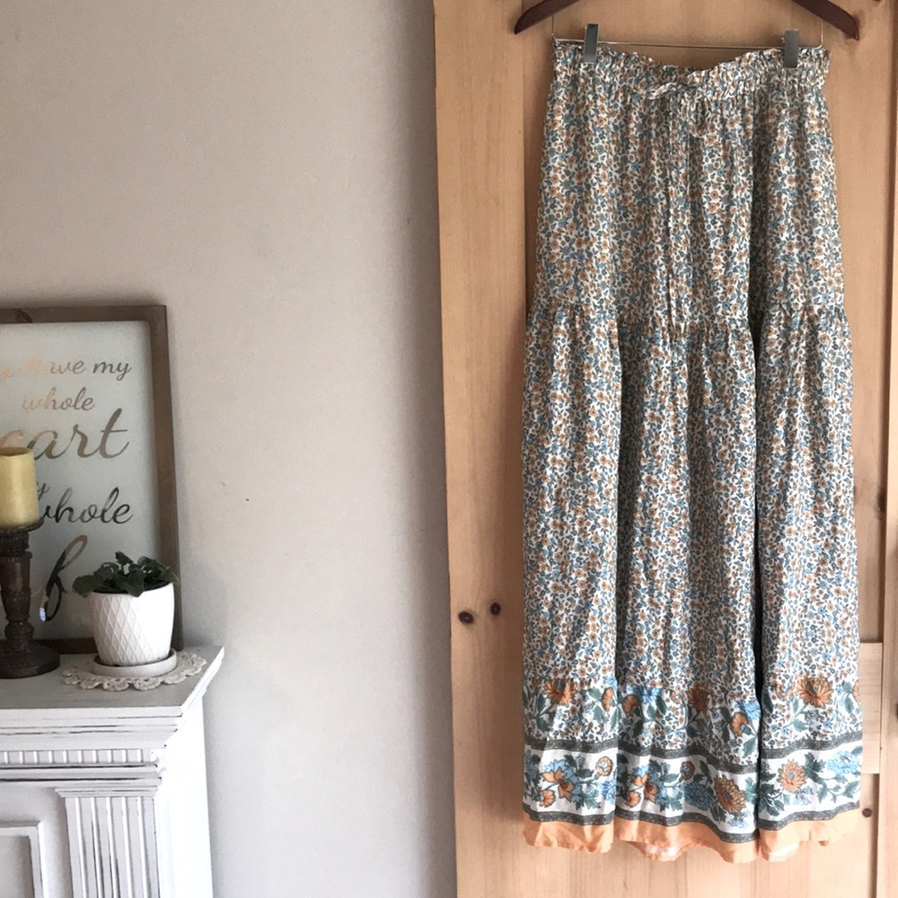 Boho Floral Maxi Skirt